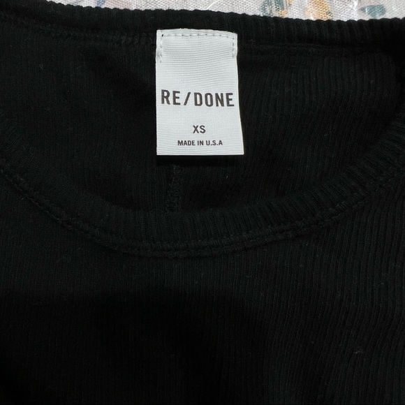 RE/DONE Ribbed Cap Sleeve Tee Comfortable Fabric Sz XS cropped slim fit - Picture 2 of 6